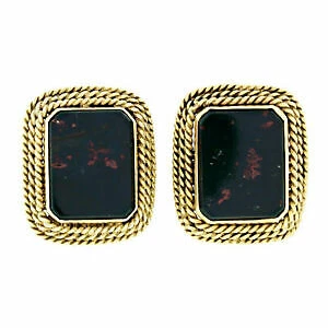 血石玫瑰金时尚耳环