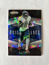 2021 Prizm A.J. Brown Blue Cracked Ice Brilliance Card SSP #19/99 Titans/Eagles