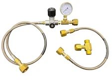 2 to 1 Oxygen Transfill Manifold CGA540 to CGA540 with Valve and Bleed