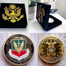 U S AIR FORCE AIR COMBAT COMMAND Challenge Coin with special velvet case