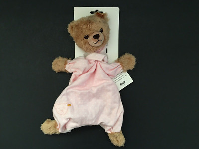 New w/ tags  12'' Pink Steiff Bear Security Blanket  Hard to find