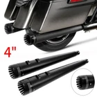 4" Megaphone Slip-On Mufflers Exhaust Pipes Fit For Harley Electra Glide 95-2016