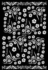 Daisy Flower Blossom Branches Nail Sticker Vinca Primrose  Lace Geometric LineS