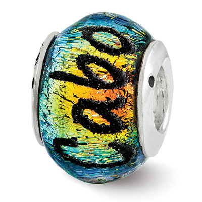 Cabo Dichroic Glass Bead .925 Sterling Silver Reflection Beads