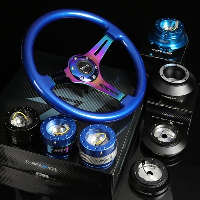 NRG 120H HUB+IRIDIUM GEN 2.0 QUICK RELEASE+3''DEEP DISH STEERING WHEEL BLUE GRIP