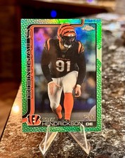 2025 Topps Chrome TREY HENDRICKSON #/99 GREEN FOOTBALL LEATHER Bengals