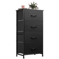 WLIVE Dresser with 4 Drawers, Fabric Storage Tower, Organizer Unit for Bedroom,