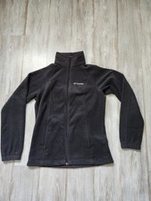 Columbia Womens Black Fleece Full Zip Jacket Adjustable Waist High Neck Sz M