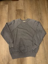 Vintage 70/80s Hanes Blank Raglan Crewneck Sweatshirt Adult Large Made In USA