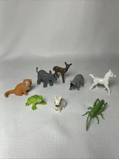 8 Safari Ltd Animal Figures Raccoon Horse Cat Bunny Frog Doe Elephant Grasshoppe