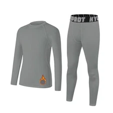  Youth Boys Thermal Underwear Set Kids Long Johns Base Layer X-Small Grey