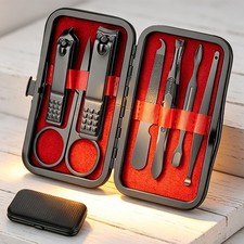 7PCS Stainless Steel Manicure Pedicure Set Unisex Care Tools Travel Case
