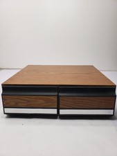 Vintage Wooden Cassette Tape Storage Drawer Organizer 24 Tape Capacity Woodgrain