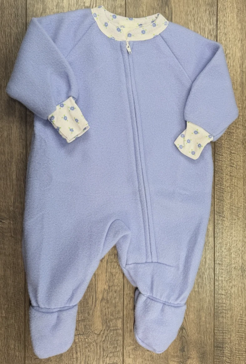 Baby Girl Clothes Nwot Vintage Circo 6 Month Purple Fleece Footed Outfit