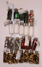 Target 23pc Lot Glass Jar Christmas Metallic Confetti Table Scatter Decorations
