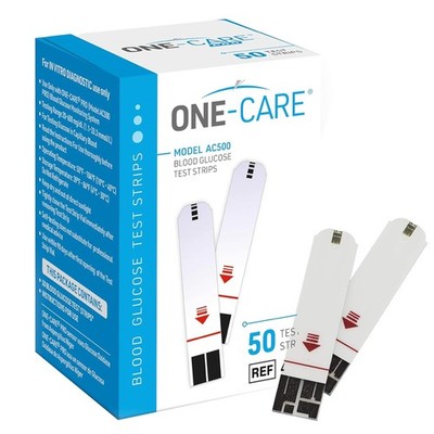 ONE-CARE Blood Glucose Test Strips (Test (50 Pack)) 1 Count (Pack of 1) 