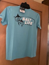 Salt Life Boy s Turquoise Blue Short Sleeve SLX Drifit Shirt NWT Size M