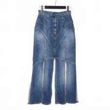 Fetico Denim Slit Skirt Knee length size 1 blue FTC234-0502 waist: 62cm Used ddb