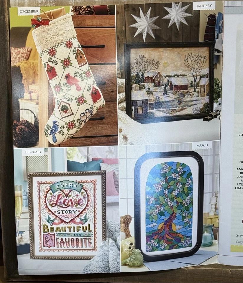 Craftways Keepsake Calendar 2017 Cross Stitch Monthly Project Patterns Holiday - Image 2 of 4