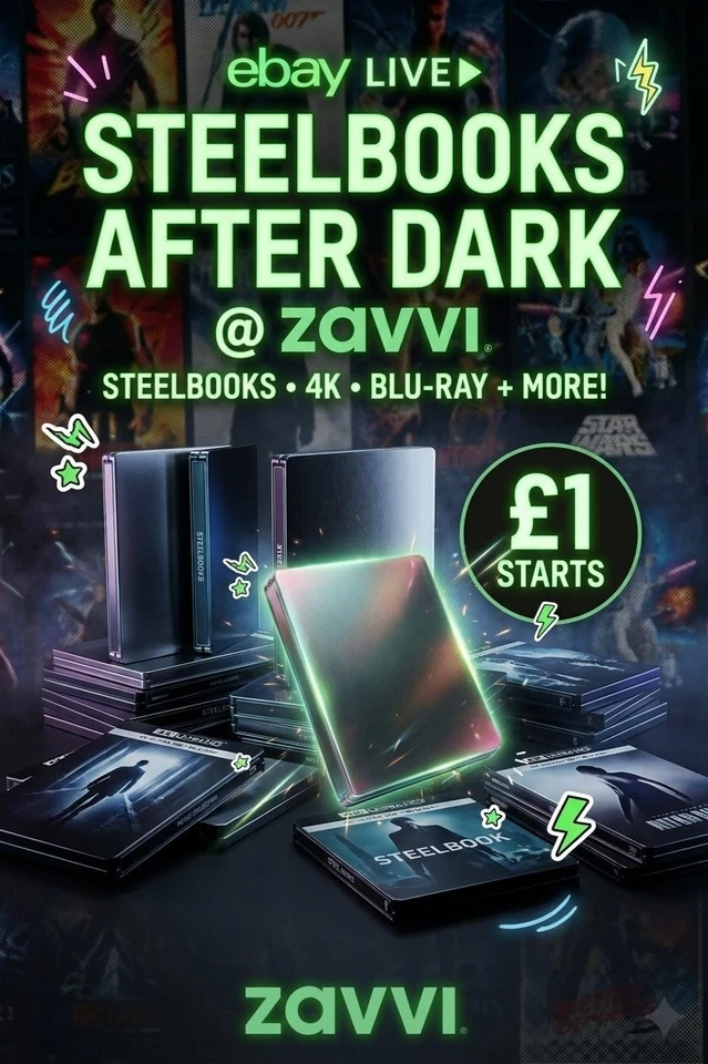 STEELBOOKS AFTER DARK @ ZAVVI! STEELBOOKS, 4K, BLU-RAY + MORE! £1 STARTS