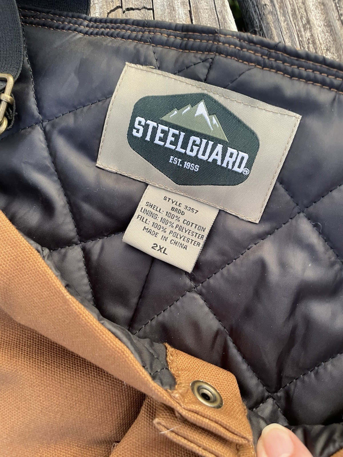 Steel Guard Heavy Coveralls 2 XL Adjustable ShoulderStrapsInsulated Brown Canvas