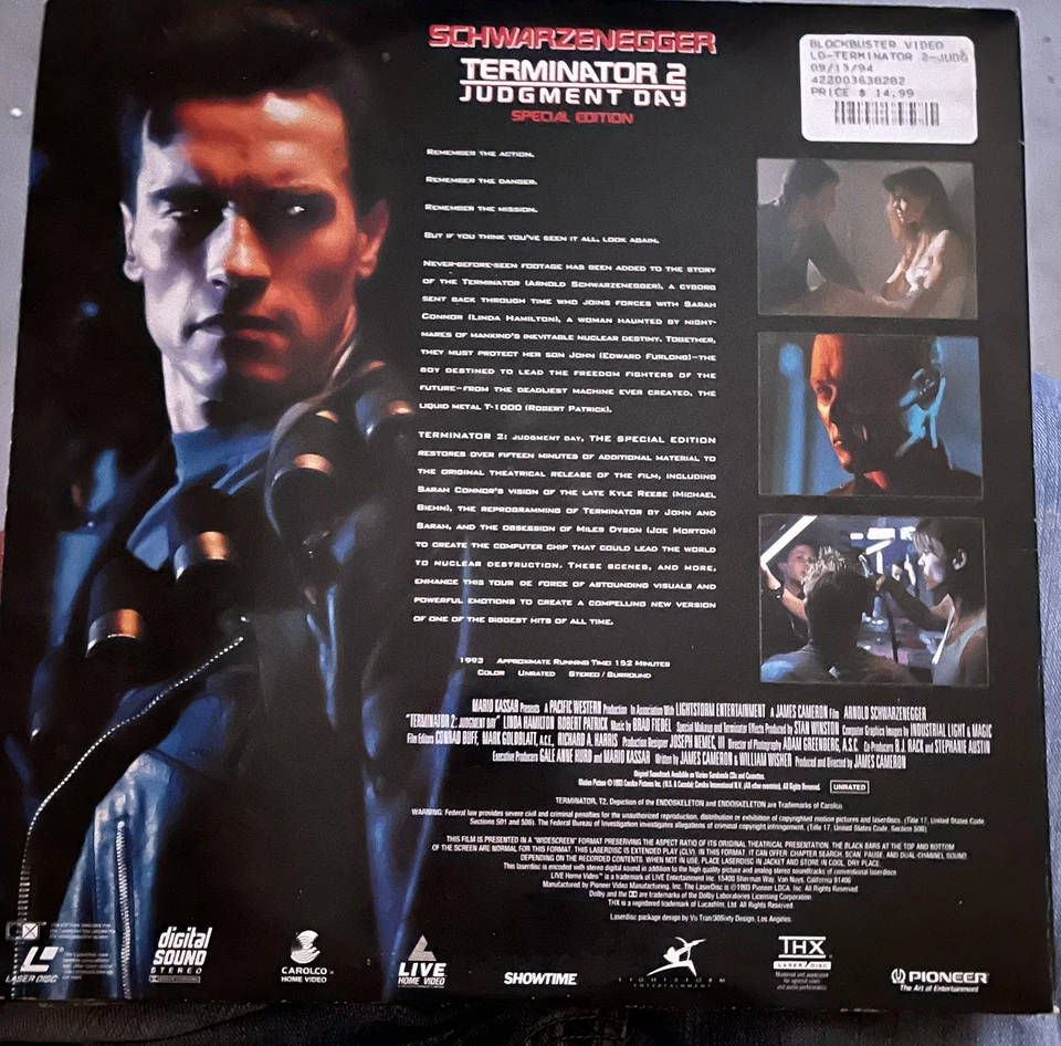 TERMINATOR 2: JUDGMENT DAY (1991) Special Edition Laserdisc - Image 2 of 3