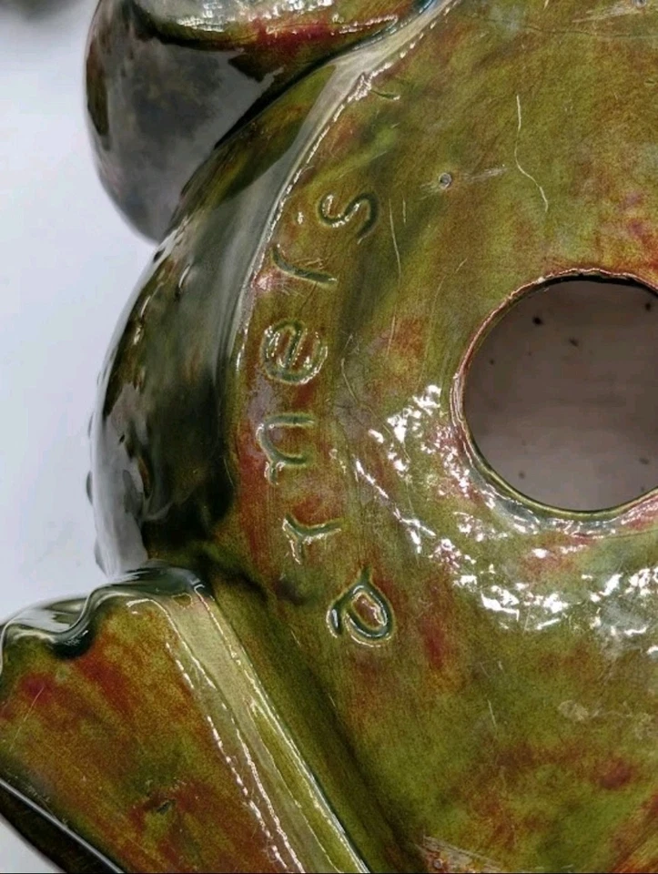 Vtg 70s MCM Arnels XL Ceramic Toad Garden Statue Lawn Decor Frog 14" Ornament - Image 4 of 4