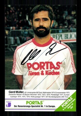 Gerd Müller Autogrammkarte DFB Weltmeister 1974 Original Signiert+G 50679