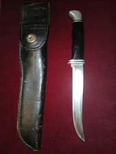 Buck 121 Knife Fixed Blade with Leather Sheath Vintage