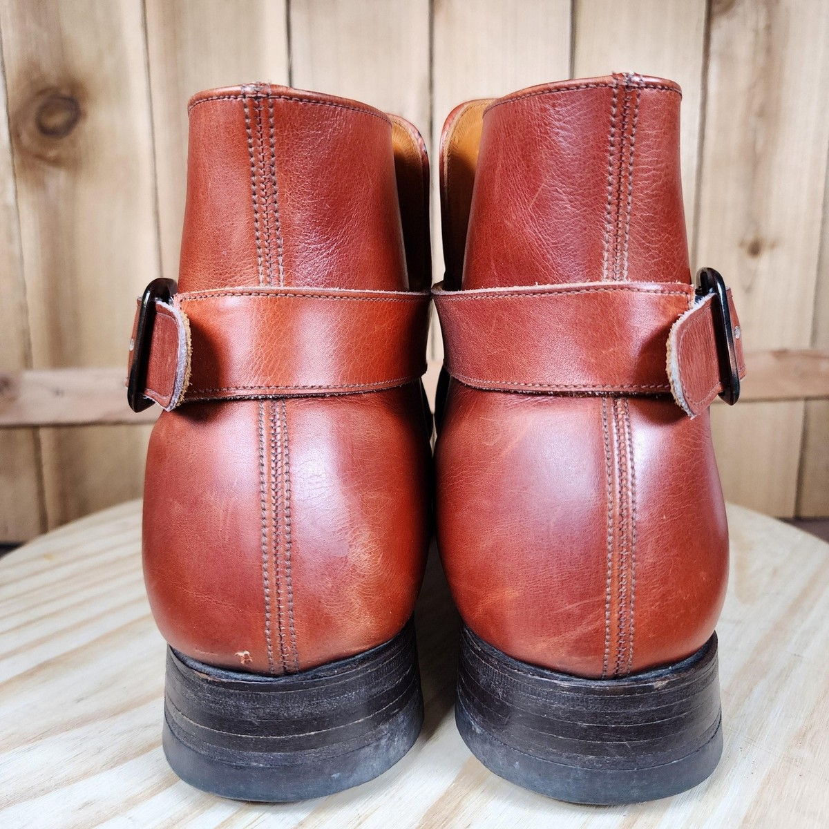 Loake Bros Jodhpur Boots Mens 10 UK 9 Brown Leather Buckle 