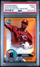 2018 BOWMAN SCOUTS' TOP 100 CHROME ORANGE REFRACTOR HUNTER GREENE 23/25 PSA 9
