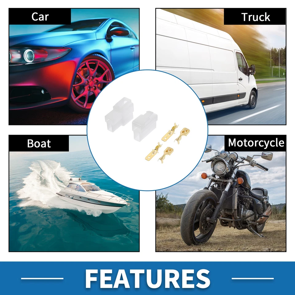 2 Conector de Cable Eléctrico para Automóvil de 2 Pines Kit de Enchufe Serie 6.3 - Imagen 3 de 4