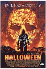 Malcolm McDowell Halloween Signed w Dr. Loomis Inscription 12x18 Poster Photo