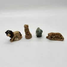 Vintage Wade Whimsies Red Rose Tea Mini Ceramic Figurines Animals Lot Of 4