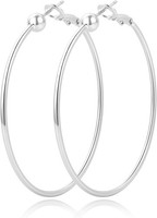 Creolen Silber 925 Hypoallergen 30-70Mm Leichtgewicht Damen Schmuck