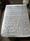 Vintage 50s Wool Blanket Blue Rose Floral Cottagecore Camp Throw — photo 7