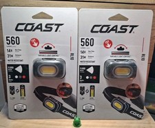 2 NEW COAST RL10 560 LUMEN DUAL POWER 3 MODE LED HEADLAMP FLASHLIGHTS