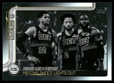 2025-26 Topps #279 Pistons Rain 3 Pointers: Pistons Shoot Lights Out Blackout