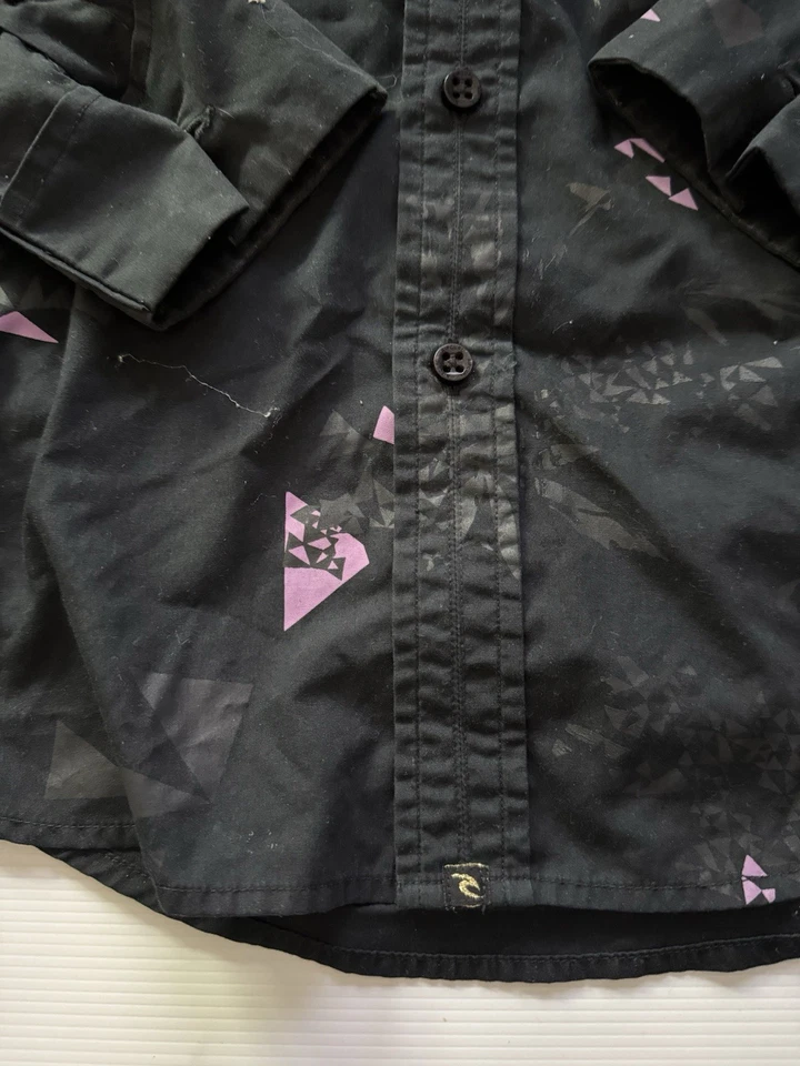 VINTAGE Rip Curl Button Up Shirt Mens Y2K 2000s The Search Black Size Small - Image 4 of 4