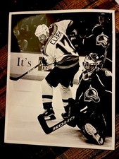 1995-96 NHL HOCKEY TYPE 1 PHOTO JOCELYN THIBAULT WENDEL CLARK GOALIE MASK QMJHL