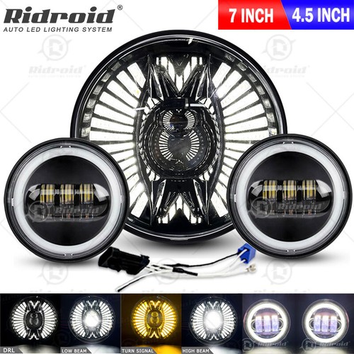 Kit Phare LED 7" + Feux De Route 4.5" Pour Harley Electra Glide Ultra Classic - RIDROID