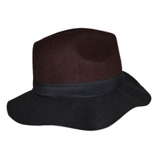 Fedora Hats Women Ladies Vintage Large Felt Trilby Fedora Jazz Wide Brim Hat Cap