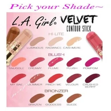 LA Girl Velvet Contour Stick - Blush/ Highlight/Contour ~Choose Your Color~
