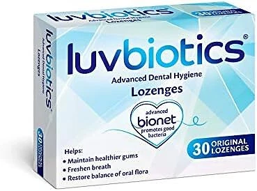Luvbiotics Original Lozenges with Probiotics for Healthy Gums, Fresh Breath and
