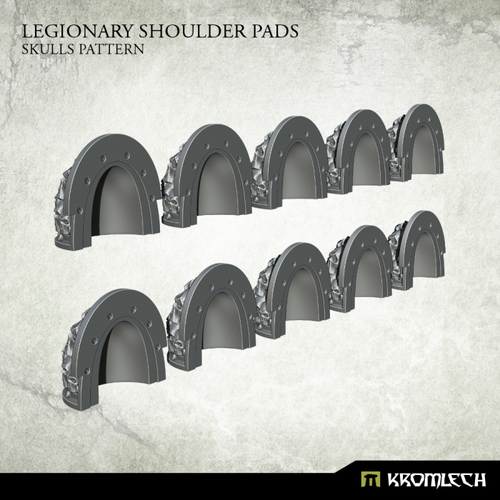 Kromlech Legionary Shoulder Pads: Skulls Pattern (10) New - Picture 3 of 5