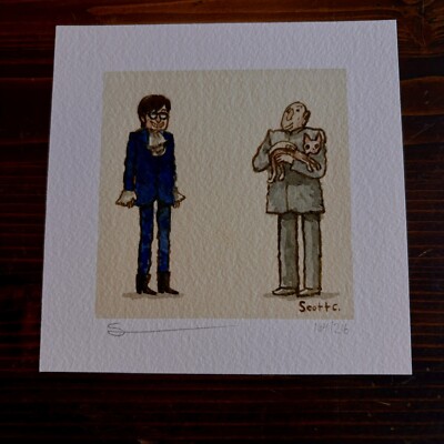SCOTT C Austin Powers GREAT SHOWDOWNS 5 x 5 print 164/216 FINE Spy & the Doctor