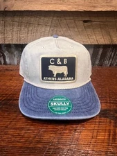 New C&B Farm + Outdoors Orange Legacy Skully Vintage Style Rope Cap Hat Cream