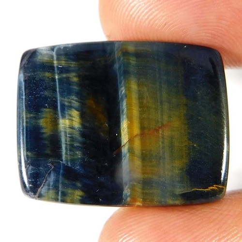 Polished Blue Tiger Eye Natural 36.30Cts. Cushion Cabochon Loose Gemstone - Picture 2 of 3