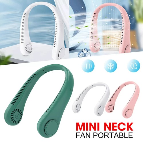 Mini Neck Fan Portable Hanging USB Rechargeable Air Cooler Bladeless Fan - Picture 3 of 34