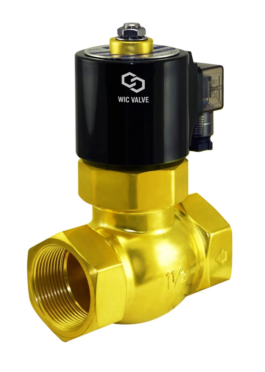 1.5u0026#034; Inch Brass Hot Water Steam High Pressure Electric Solenoid Valve  NC 12V DC | eBay